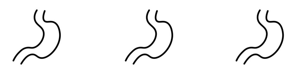 Stomach icons. modern minimalist symbol outline vector flat style