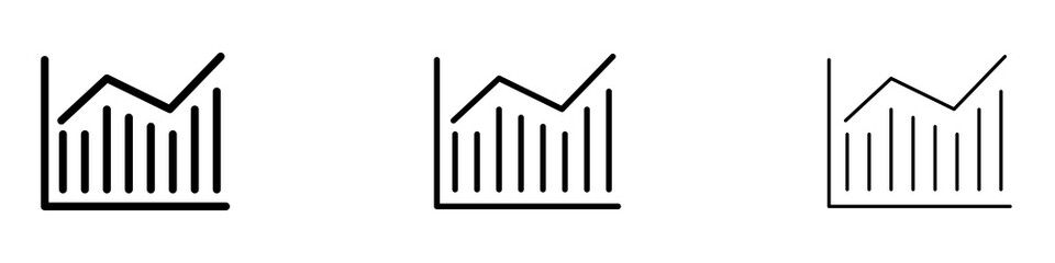 Statistics icons. modern minimalist symbol outline vector flat style