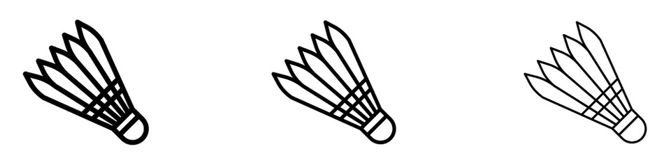 Shuttlecock icons. modern minimalist symbol outline vector flat style