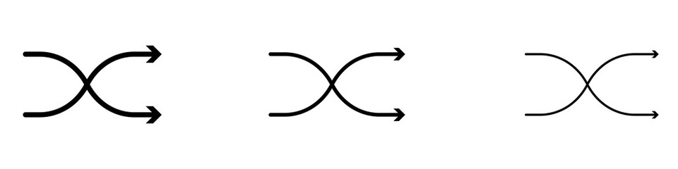 Shuffle arrow icons. modern minimalist symbol outline vector flat style