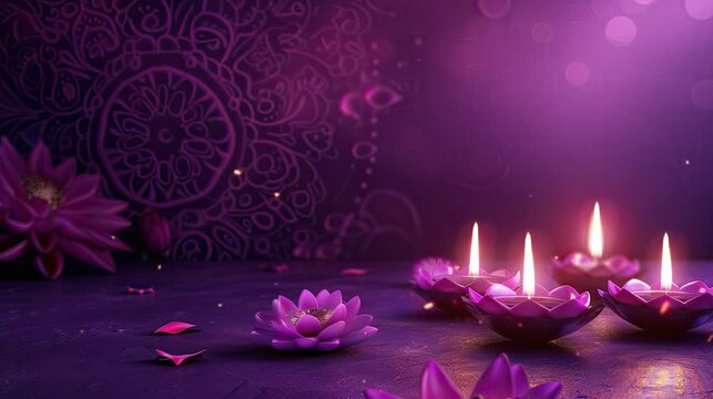 Candle Lamp with Lotus Ornament for Diwali Celebrate