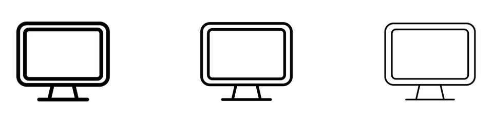 Screen icons. modern minimalist symbol outline vector flat style