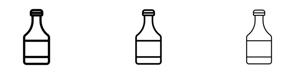 Sauce bottles icons. modern minimalist symbol outline vector flat style