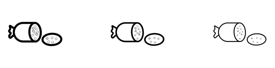 Sausage salami icons. modern minimalist symbol outline vector flat style