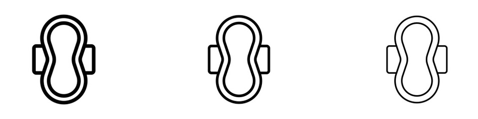 Sanitary pad icons. modern minimalist symbol outline vector flat style