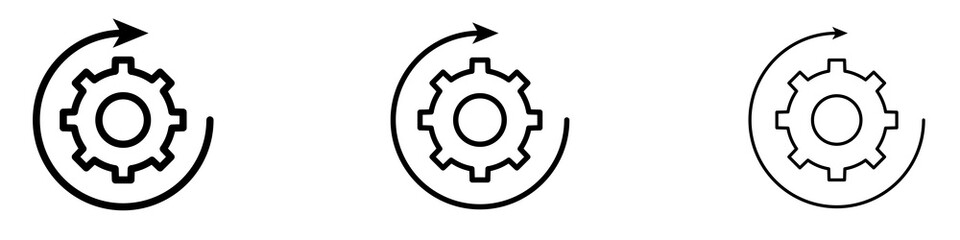 Recovery gear icons. modern minimalist symbol outline vector flat style