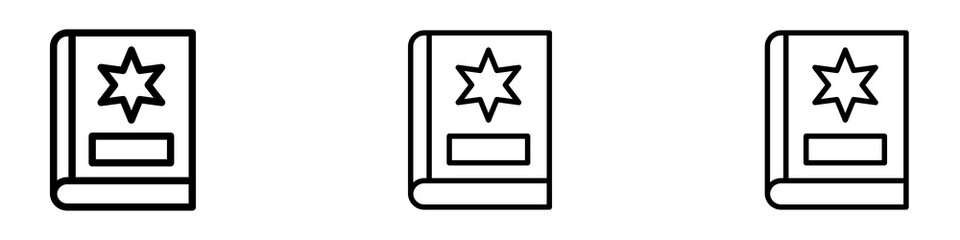 Obraz premium Quran book icons. modern minimalist symbol outline vector flat style