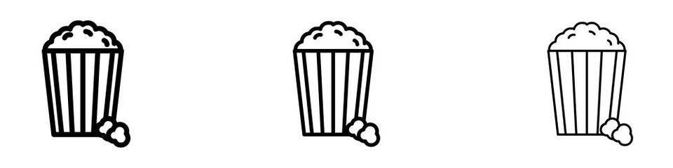 Popcorn icons. modern minimalist symbol outline vector flat style