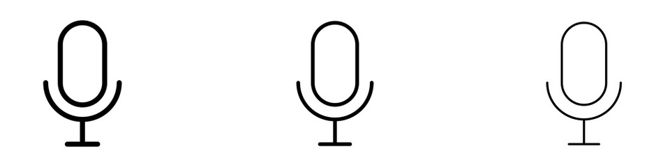 Microphone icons. modern minimalist symbol outline vector flat style