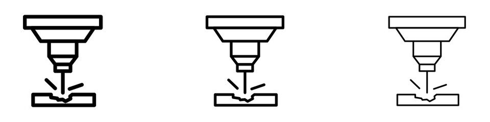 Laser machine icons. modern minimalist symbol outline vector flat style