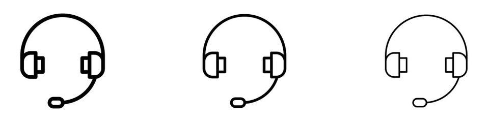 Headset icons. modern minimalist symbol outline vector flat style