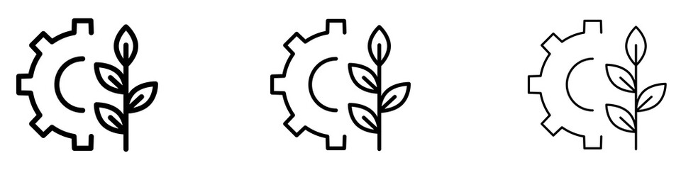 Green technology icons. modern minimalist symbol outline vector flat style