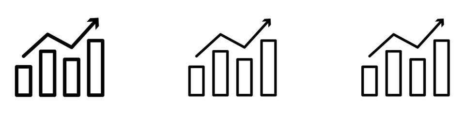 Graph icons. modern minimalist symbol outline vector flat style