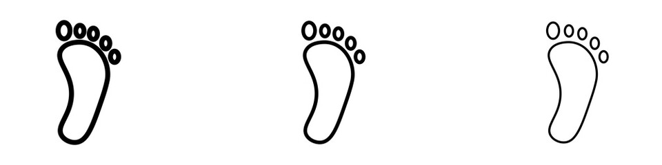 Footprint icons. modern minimalist symbol outline vector flat style