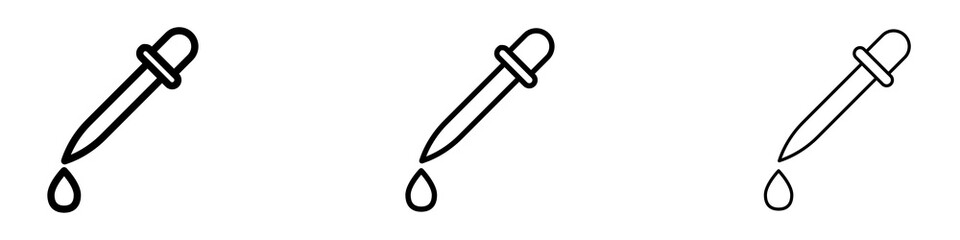 Dropper pipette icons. modern minimalist symbol outline vector flat style