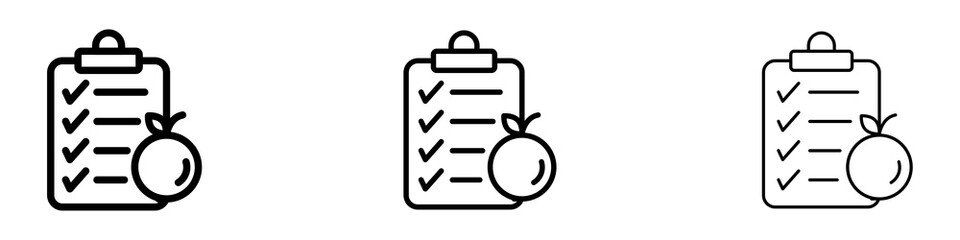 Diet plan icons. modern minimalist symbol outline vector flat style
