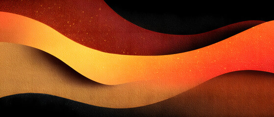 Obraz premium Earthy toned wavy abstract background with orange, brown, and black texture gradient, suitable for grounding website backgrounds, fashion, advertisement, and print design, professional quality photo.