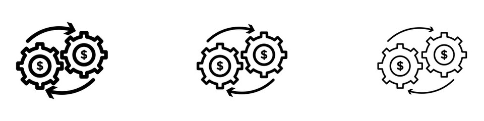 Costs optimization icons. modern minimalist symbol outline vector flat style