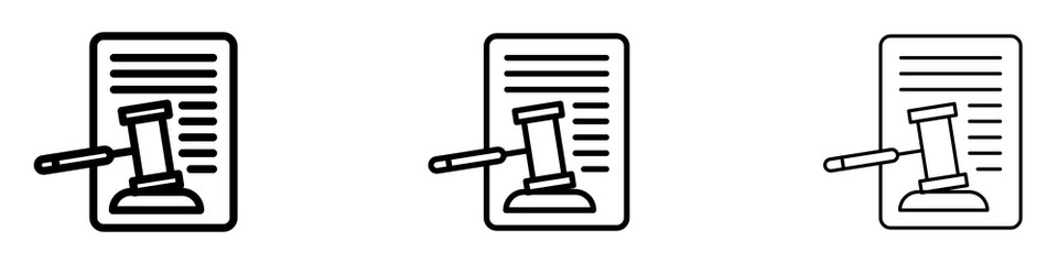 Court decision icons. modern minimalist symbol outline vector flat style