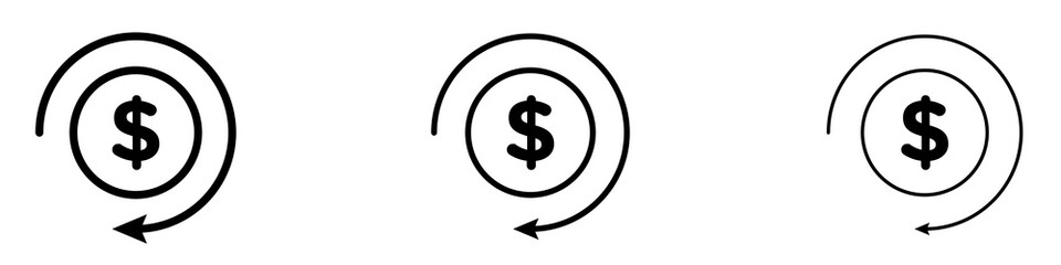 Cash flow icons. modern minimalist symbol outline vector flat style