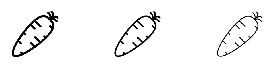 Carrot icons. modern minimalist symbol outline vector flat style