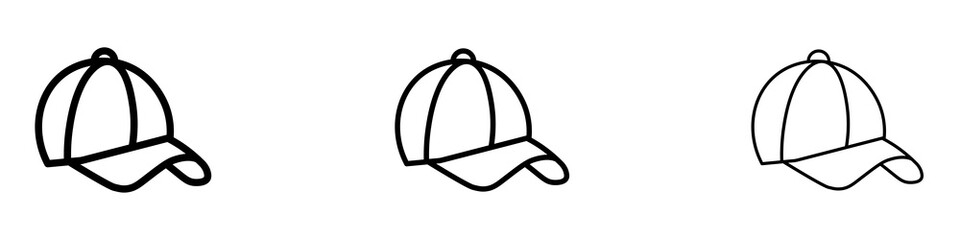 Cap icons. modern minimalist symbol outline vector flat style