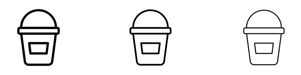 Bucket icons. modern minimalist symbol outline vector flat style