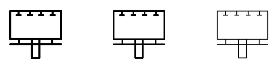 Billboard icons. modern minimalist symbol outline vector flat style