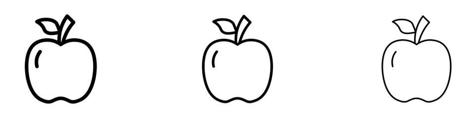 Apple icons. modern minimalist symbol outline vector flat style