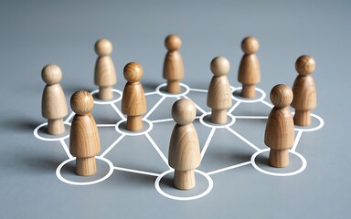 Obraz premium Understanding Social Networks A Visual Representation of Connections and Communities. Explore the intricate web of relationships, collaboration, and communication within social structures. 