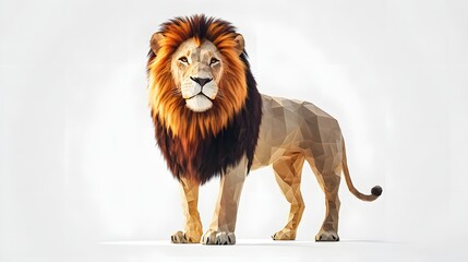 Obraz premium Geometric rendering of a magnificent male lion.