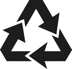 Black Recycling Symbol Icon Isolated on White Background Vector