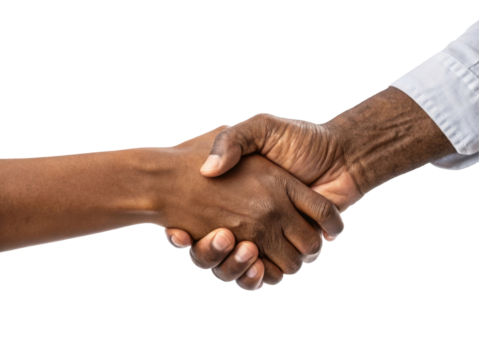 Handshake between Two People Signifying Agreement and Collaboration in Professional Business Setting