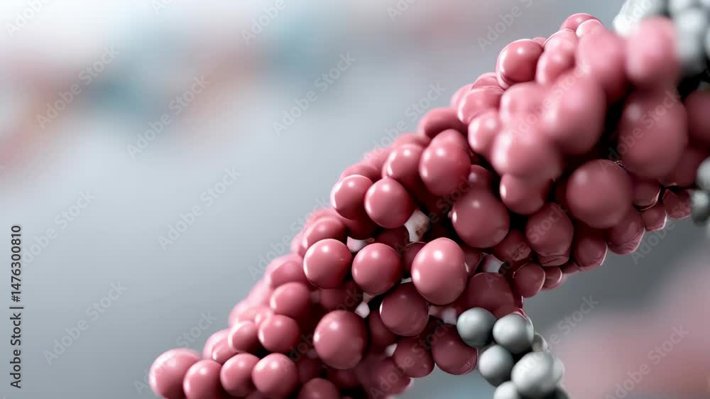 Poster detailed 3d rendering of a colorful, abstract dna double helix structure with various color-coded se
