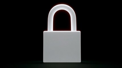 Fototapeta premium Glowing Padlock Digital Security Icon.