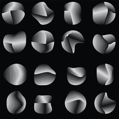 Circle Logo with lines.unusual icon Design .Background with Vector stripes .Geometric shape.