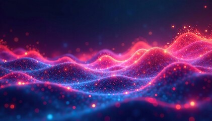 Obraz premium Abstract visualization of sound waves, vibrant colors, energy pulses , oscilloscope, melody, diffraction