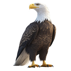 Obraz premium Majestic bald eagle portrait showcasing proud, independent nature, contrasted against stark simplicity
