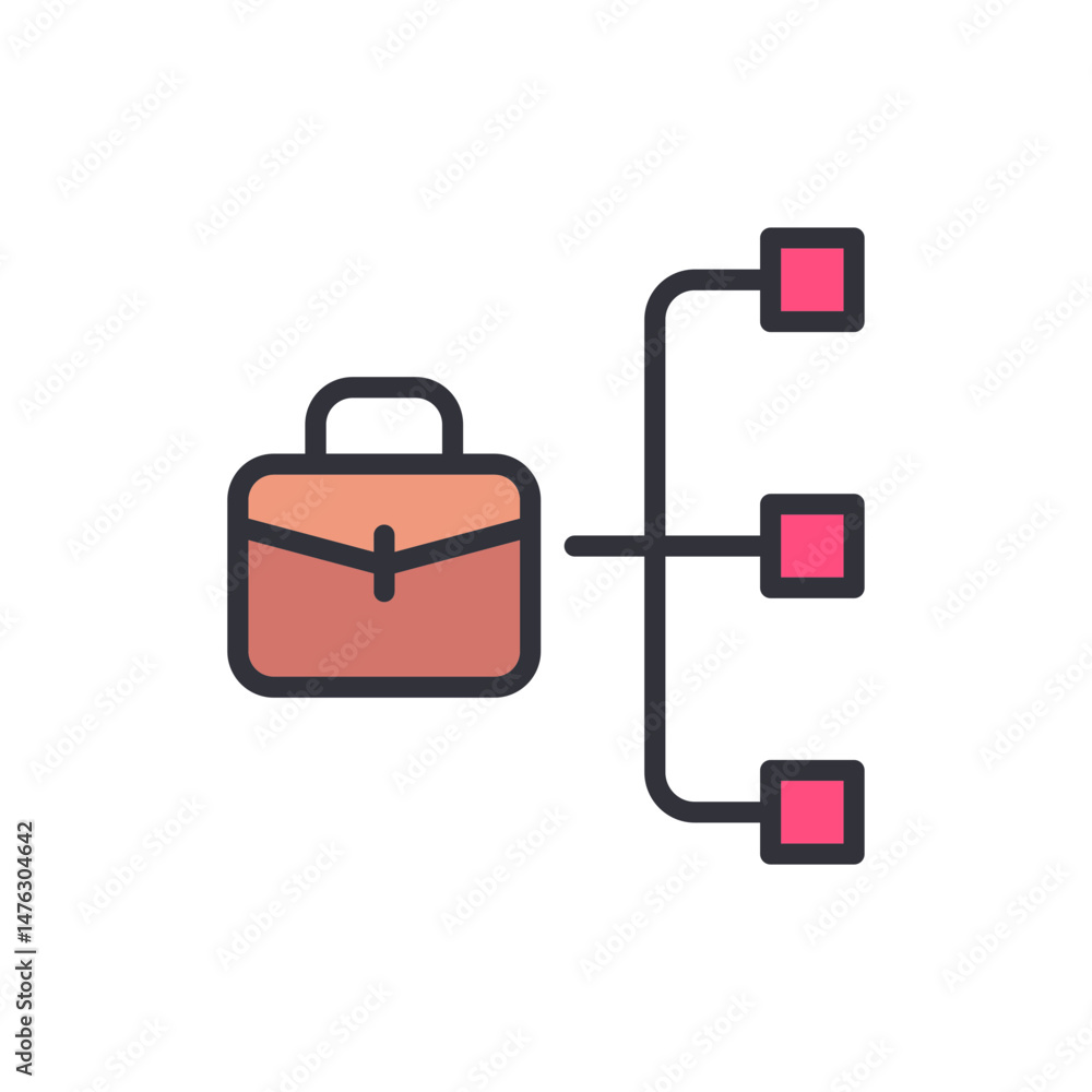 Poster conceptual presentation of business strategy and its multi-layered structure