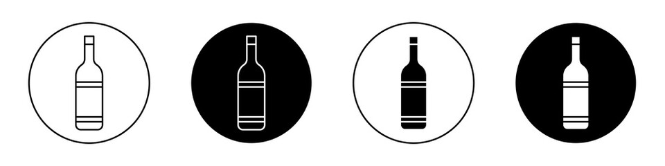 Wine bottle flat illustration of vector icon on white background.