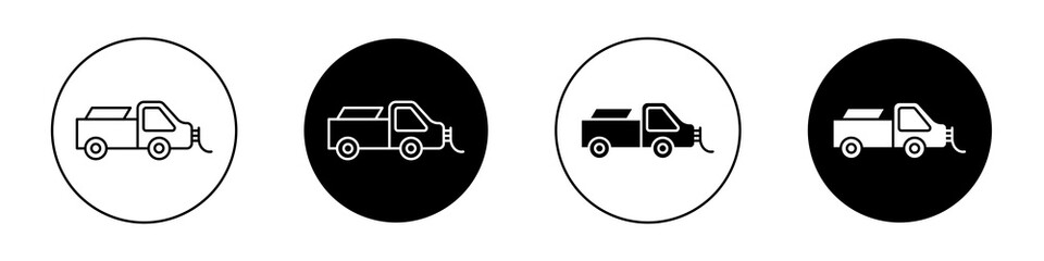 Snowplow flat illustration of vector icon on white background.