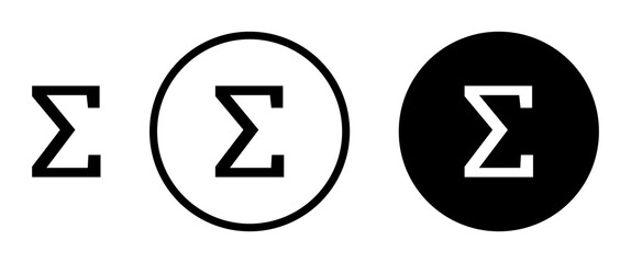 Sigma flat illustration of vector icon on white background.