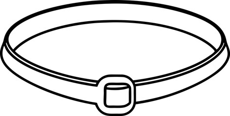 Belt Loop Line Art Vector Illustration With White