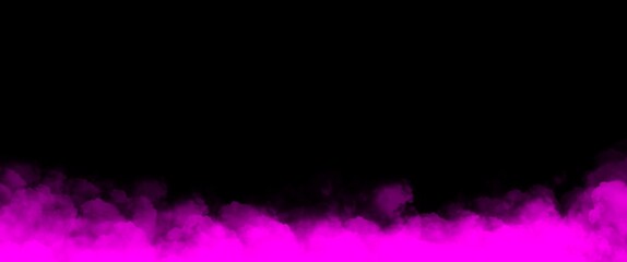 Fog or smoke, pink smog clouds on floor, isolated transparent special effect. morning fog over land or water surface, magic haze.