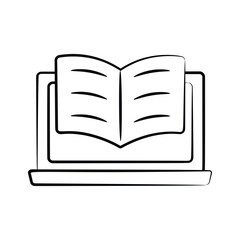 Check out our premium hand drawn icon of online book course