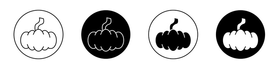 Pumpkin flat illustration of vector icon on white background.