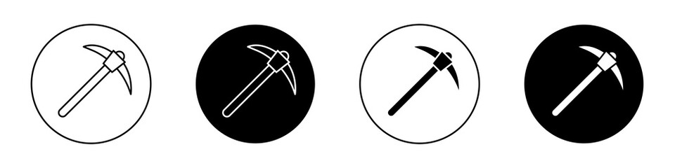 Pickaxe flat illustration of vector icon on white background.