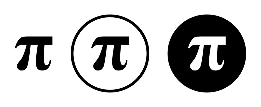 Pi flat illustration of vector icon on white background.