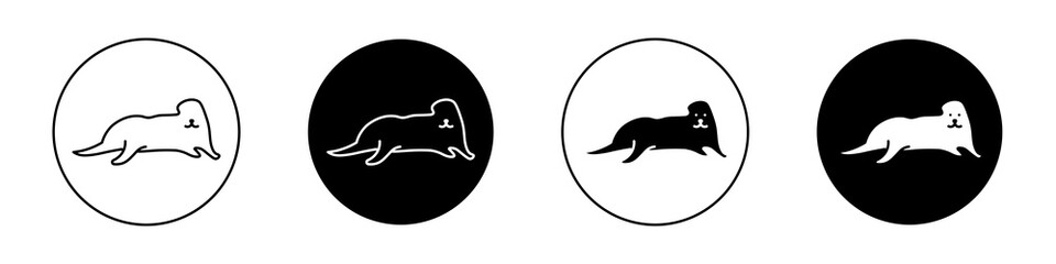 Otter flat illustration of vector icon on white background.