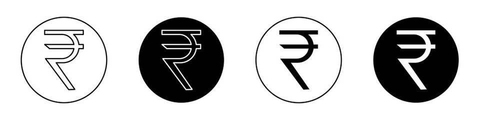 Indian rupee flat illustration of vector icon on white background.